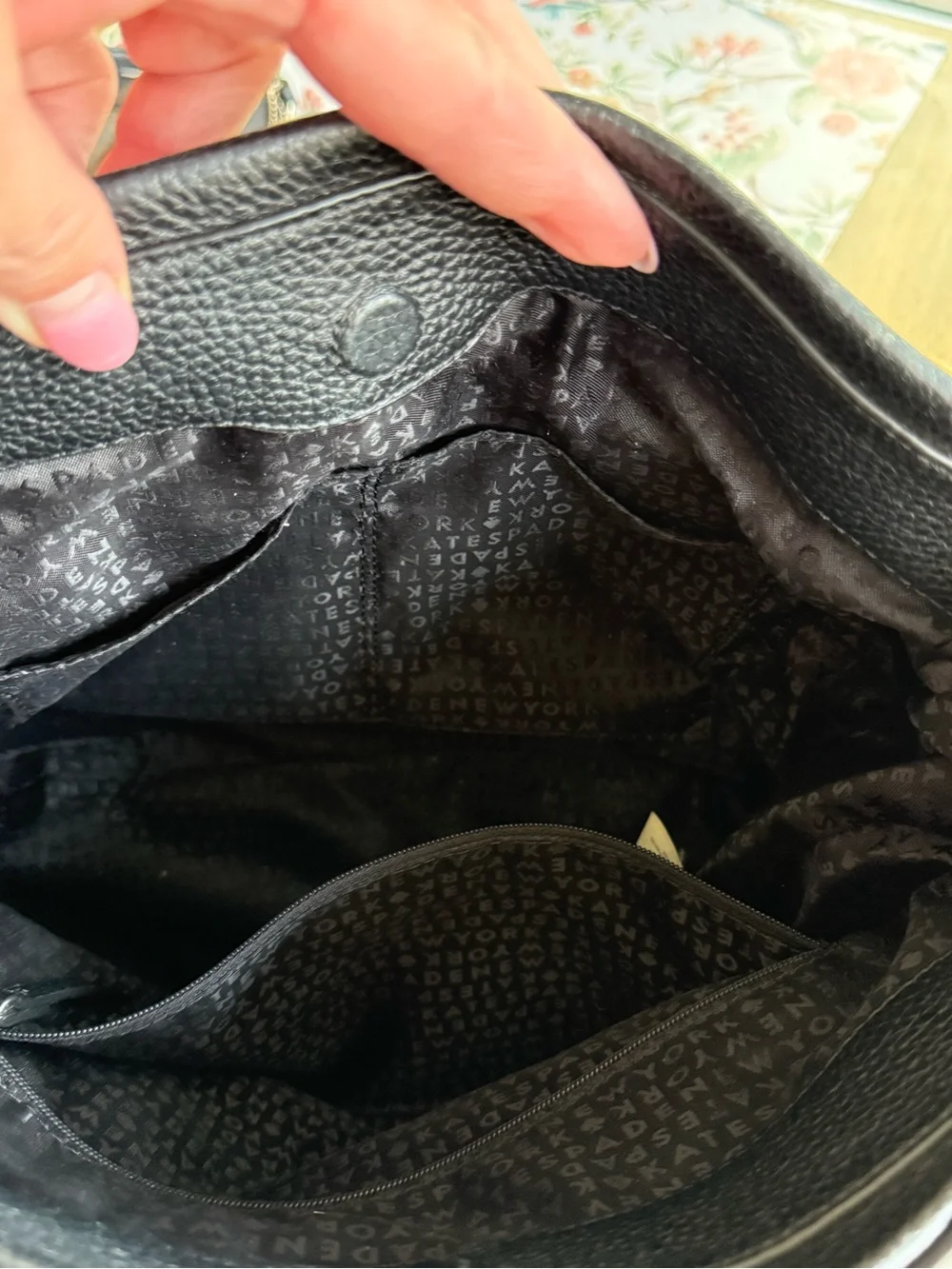 kate spade Black Pebbled Leather Tassel Shoulder Bag
